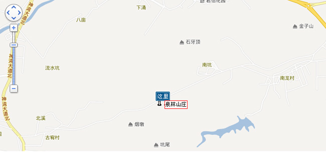 泉林山庄地理位置标志图