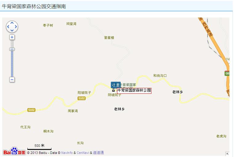 牛背梁国家森林公园地图展示