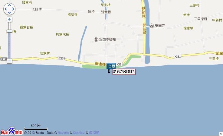盐官观潮景区地图展示