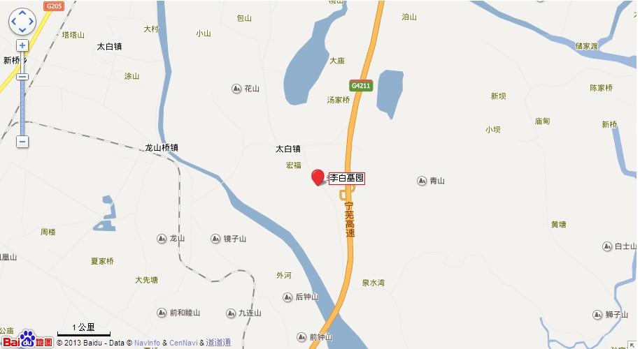 马鞍山李白墓园地图展示