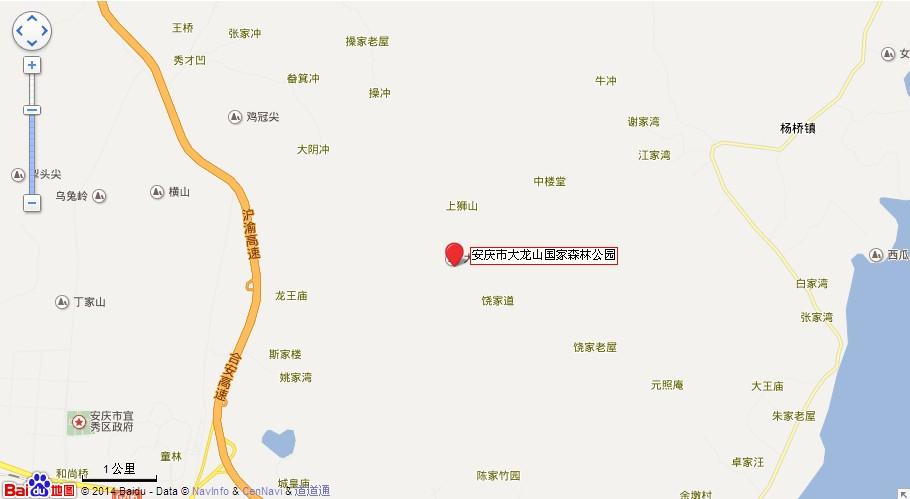 安庆大龙山国家森林公园地图展示