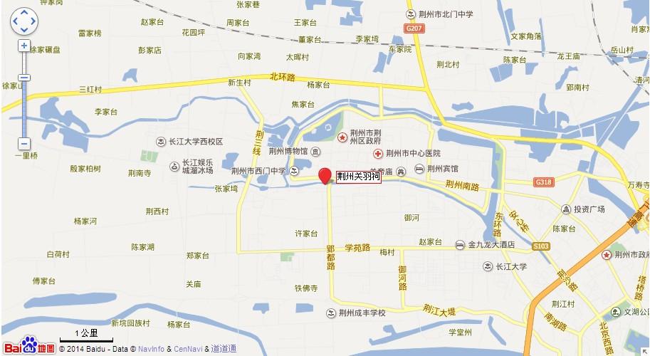 荆州关羽祠地图展示