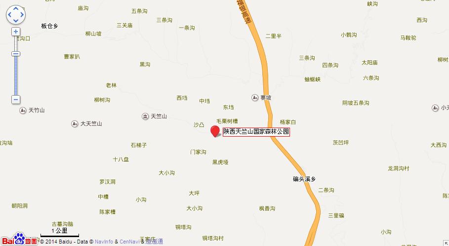 天竺山国家森林公园地图展示