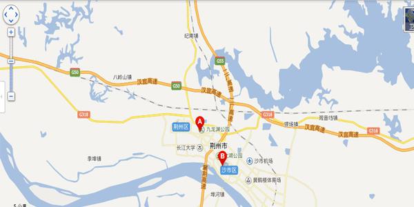 荆州古城墙交通地图