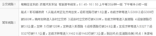 朱家峪路线指南